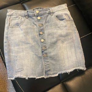 High waisted jean skirt